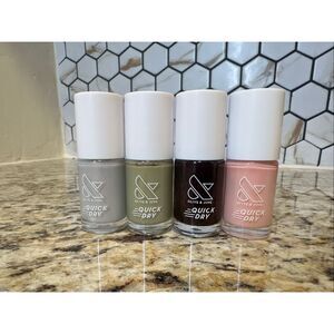 Olive and June 4 Pack Quick Dry Nail Polish New Gray Green Pink Purple